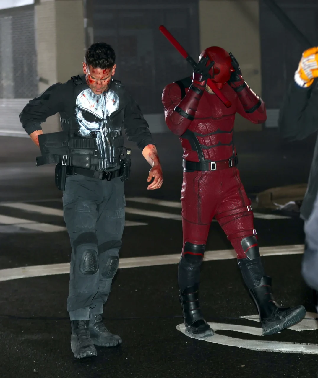 Jon Bernthal y Charlie Cox son vistos en el set de “Daredevil Born Again” en Brooklyn el 3 de abril de 2024 en la ciudad de Nueva York. (Foto de José Pérez/Bauer-Griffin/GC Images)
Imágenes de GC